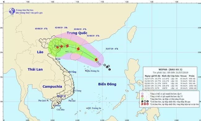 TIN TỨC MỚI - Áp thấp nhiệt đới đã mạnh lên thành bão số 3