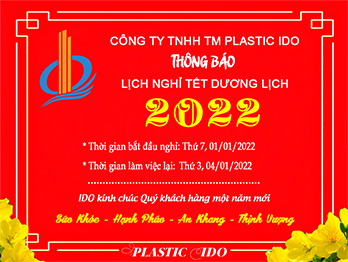 CÔNG TY TNHH TM PLASTIC IDO THÔNG BÁO LỊCH NGHỈ TẾT DƯƠNG LỊCH 2022