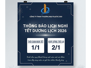 PLASTIC IDO THÔNG BÁO LỊCH NGHỈ TẾT DƯƠNG LỊCH 2026